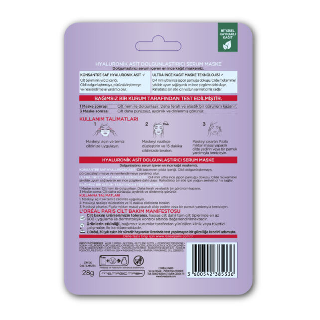 Loreal Paris Revitalift Filler Mask - Anti Aging Kağıt Maske 28g - 2