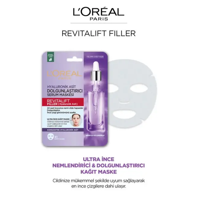 Loreal Paris Revitalift Filler Mask - Anti Aging Kağıt Maske 28g - 3