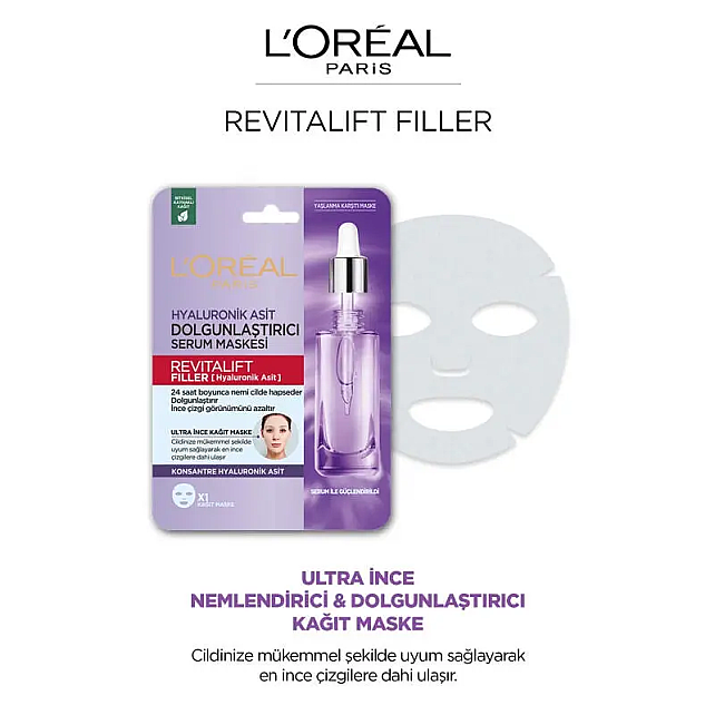 Loreal Paris Revitalift Filler Mask - Anti-Aging Kağıt Maske 28gr - 3