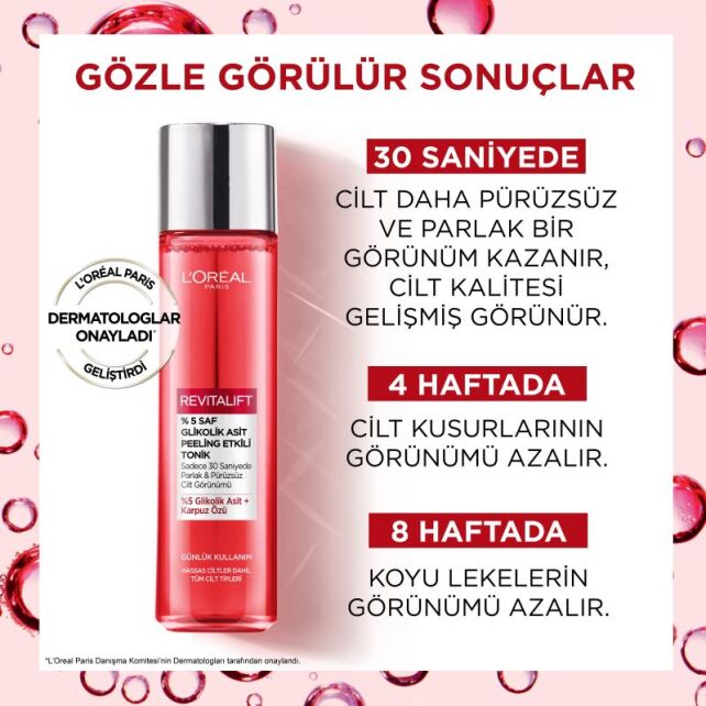 Loreal Paris Revitalift Glikolik Asit Peeling Etkili Tonik 180ml - 4