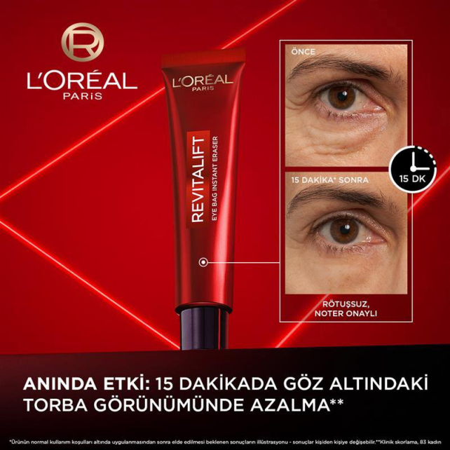 Loreal Paris Revitalift Lazer Eyebag Instant Eraser - Göz Çevresi Bakım Kremi 15ml - 3