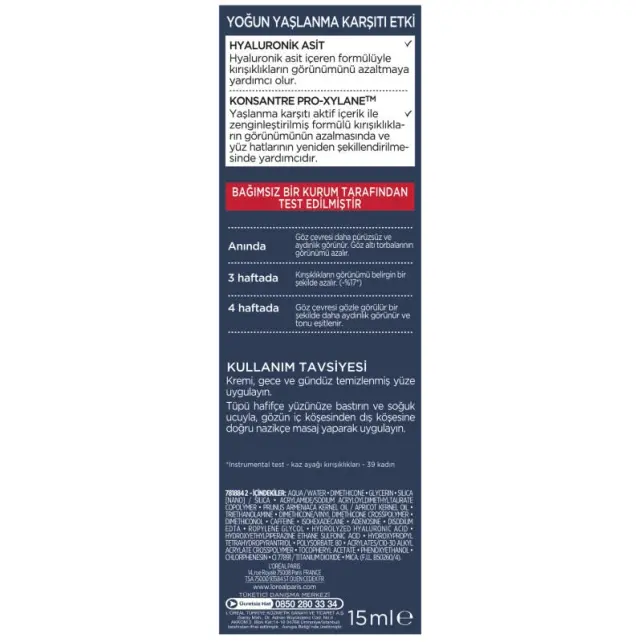 Loreal Paris Revitalift Lazer X3 Yaşlanma Karşıtı Göz Çevresi Kremi 15ml - 4