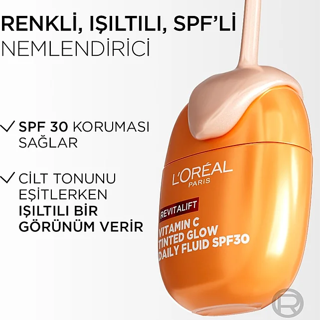 Loreal Paris Revitalift Vitamin C Tinted Glow Daily Fluid SPF 30 - Renkli Nemlendirici 40 ml - 3