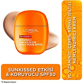 Loreal Paris Revitalift Vitamin C Tinted Glow Daily Fluid SPF 30 - Renkli Nemlendirici 40ml - 7