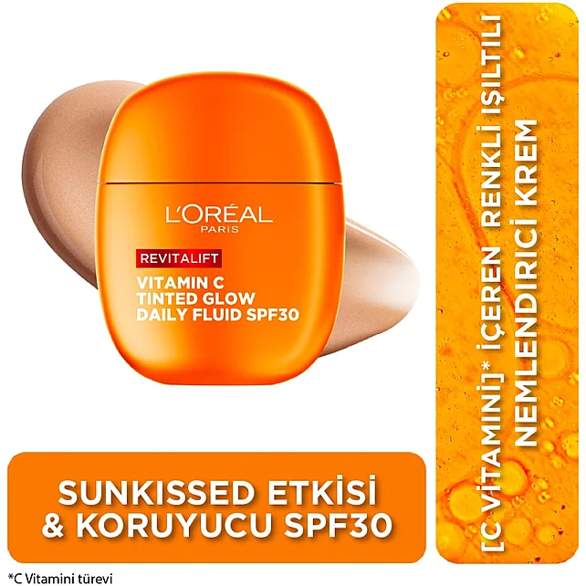 Loreal Paris Revitalift Vitamin C Tinted Glow Daily Fluid SPF 30 - Renkli Nemlendirici 40ml - 7