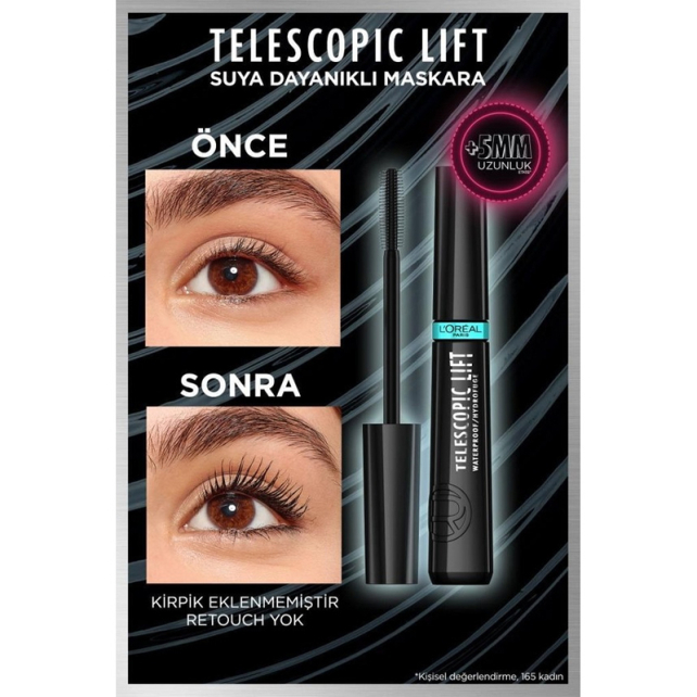 Loreal Paris Telescopic Lift Waterproff Maskara - Siyah - 5