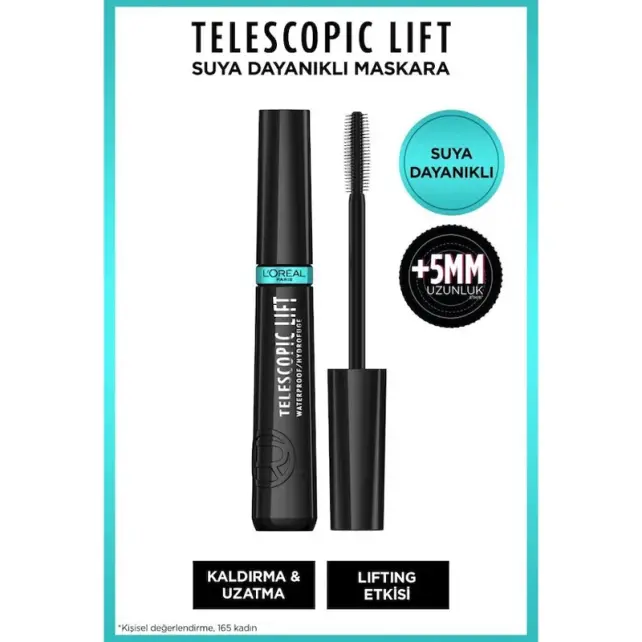 Loreal Paris Telescopic Lift Waterproff Maskara - Siyah - 2