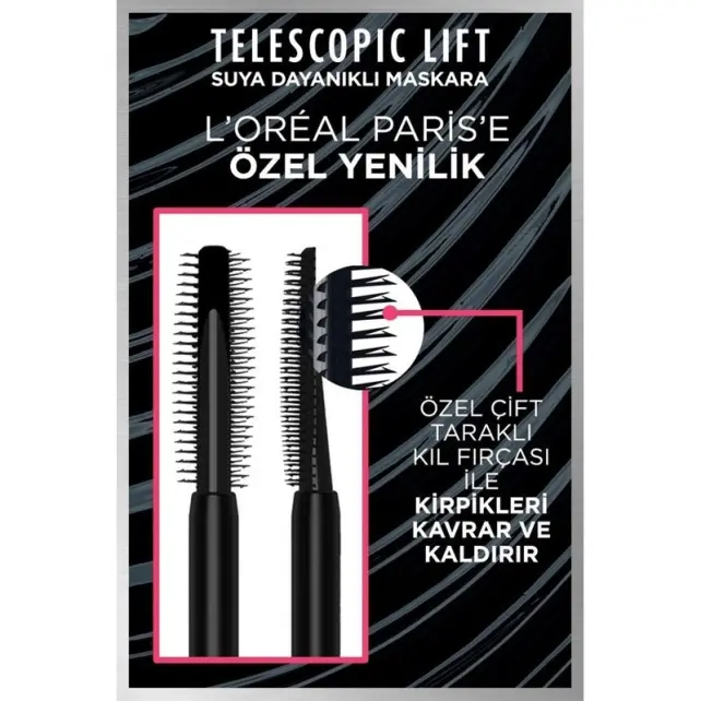 L'Oreal Paris Telescopic Lift Waterproof Maskara - Siyah - 3
