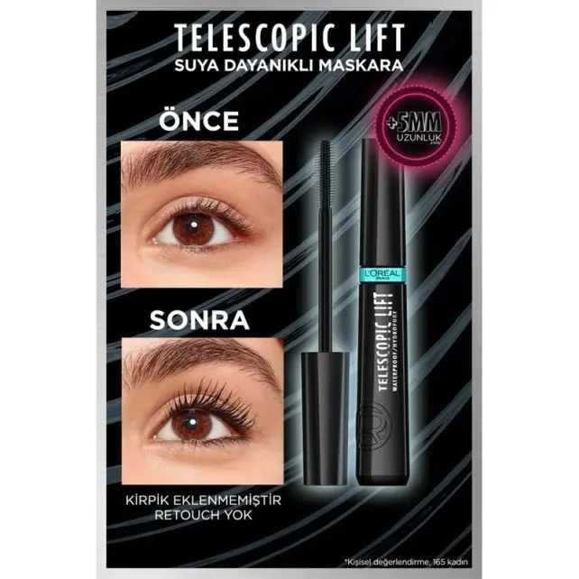 L'Oreal Paris Telescopic Lift Waterproof Maskara - Siyah - 5