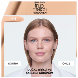 Loreal Paris True Match Foundation - Mat Föndöten No: 1.5N Linen - 3