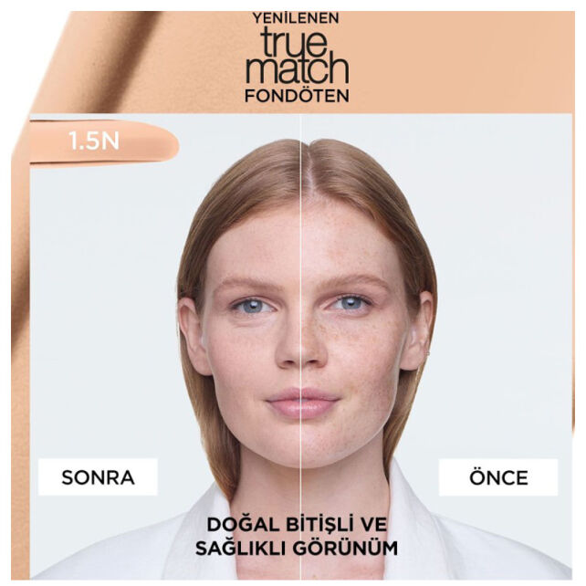 Loreal Paris True Match Foundation - Mat Föndöten No: 1.5N Linen - 3