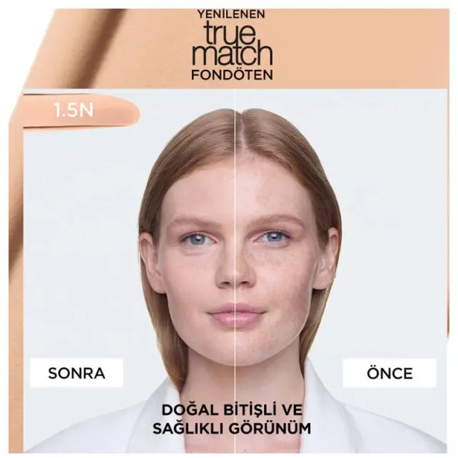 Loreal Paris True Match Foundation - Mat Föndöten No: 1.5N Linen - 3