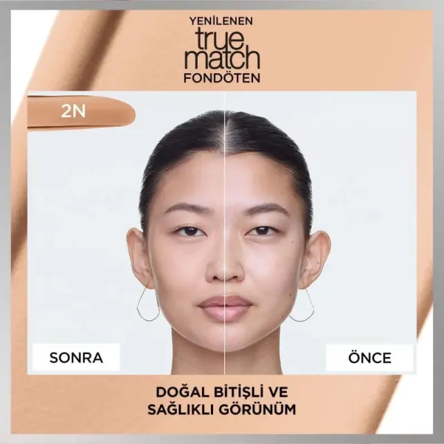 Loreal Paris True Match Foundation - Mat Föndöten No: 2N Vanilla - 3