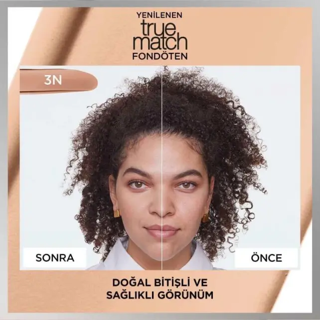 Loreal Paris True Match Foundation - Mat Föndöten No: 3N Creamy Beige - 3