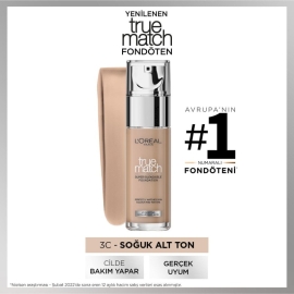 Loreal Paris True Match Foundation - Mat Fondöten No: 3R3C3K Beige R - 2