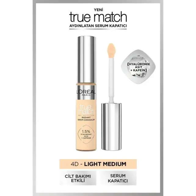 Loreal Paris True Match Radiant Serum Concealer - Göz Altı Kapatıcı No: 4D Light Medium - 2