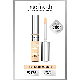 Loreal Paris True Match Radiant Serum Concealer - Göz Altı Kapatıcı No: 4D Light Medium - 2