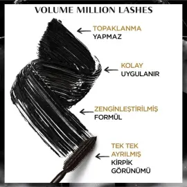 Loreal Paris Volüme Million Lashes Maskara Ekstra Siyah - 4