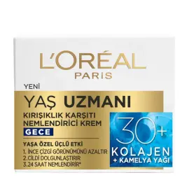 Loreal Paris Yaş Uzmanı 30+ Kırışıklık Karşıtı Gece Bakım Kremi 50ml - 1