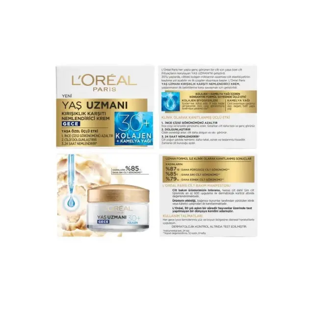 Loreal Paris Yaş Uzmanı 30+ Kırışıklık Karşıtı Gece Bakım Kremi 50ml - 4