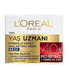 Loreal Paris Yaş Uzmanı 40+ Kırışıklık Karşıtı Gece Bakım Kremi 50ml - Loreal Paris