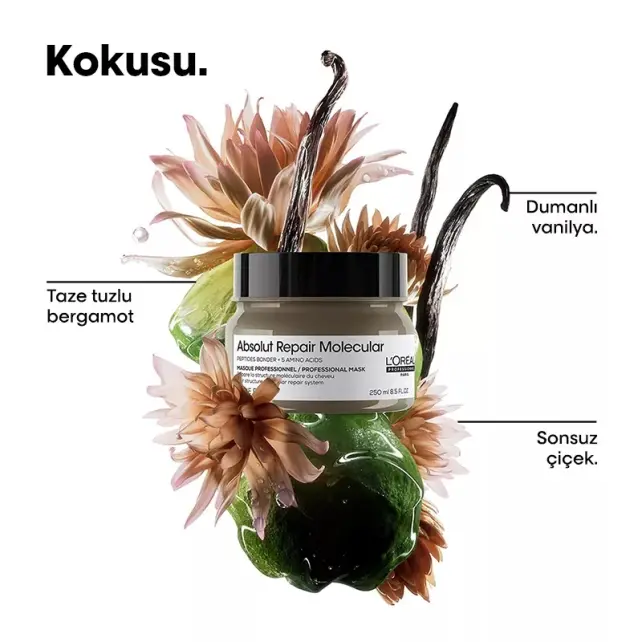 Loreal Professionnel Absolut Repair Molecular Mask - Onarıcı Saç Bakım Maskesi 500ml - 4