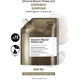 Loreal Professionnel Absolut Repair Molecular Shampoo Refill - Onarıcı Saç Bakım Şampuanı 500ml - 2