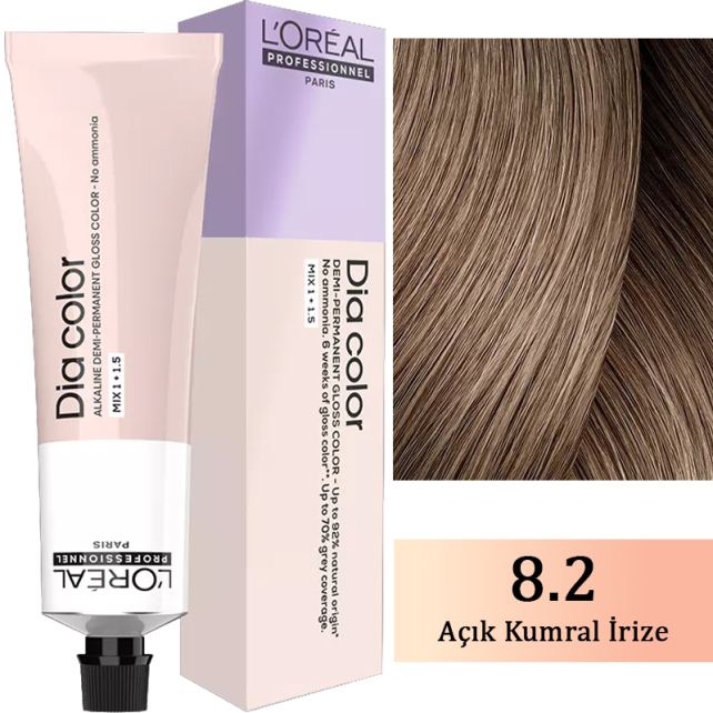 Loreal Professionnel Dia Color - Amonyaksız Saç Boyası No: 8.2 Açık Kumral İrize - 1