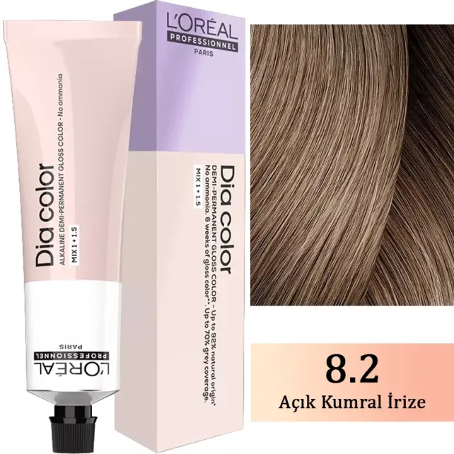 Loreal Professionnel Dia Color - Amonyaksız Saç Boyası No: 8.2 Açık Kumral İrize - 1