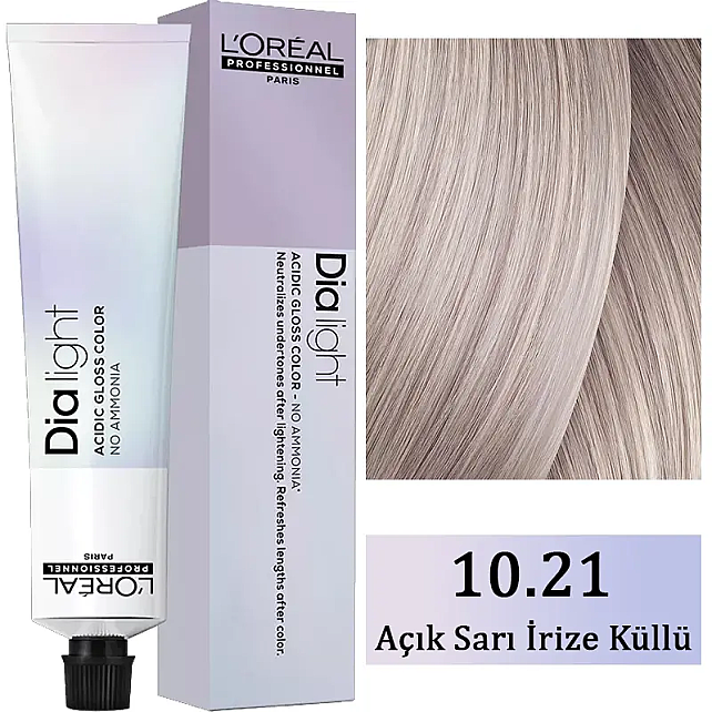 Loreal Professionnel Dia Light - Amonyaksız Saç Boyası No: 10.21 Açık Sarı İrize Küllü 50ml - 1