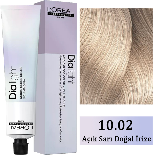 Loreal Professionnel Dia Light - Amonyaksız Saç Boyası No: 10.02 Açık Sarı Doğal İrize 50ml - 1