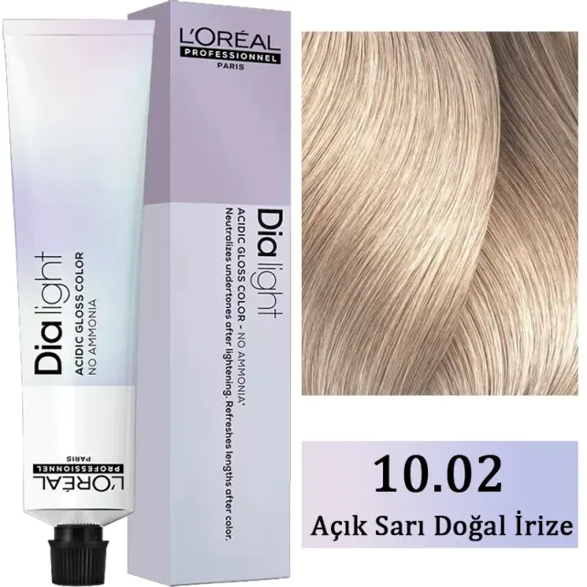 Loreal Professionnel Dia Light - Amonyaksız Saç Boyası No: 10.02 Açık Sarı Doğal İrize 50ml - 1