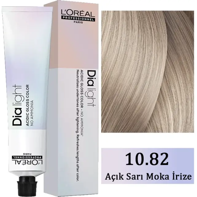 Loreal Professionnel Dia Light - Amonyaksız Saç Boyası No: 10.82 Açık Sarı Moka İrize 50ml - 1