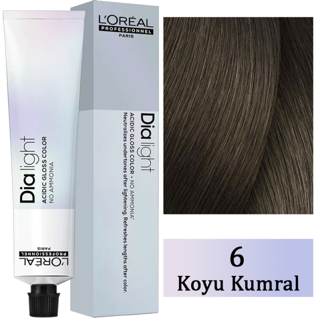 Loreal Professionnel Dia Light - Amonyaksız Saç Boyası No: 6 Koyu Kumral 50ml - 1