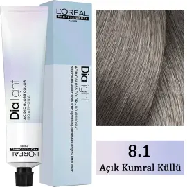 Loreal Professionnel Dia Light - Amonyaksız Saç Boyası No: 8.1 Açık Kumral Küllü 50ml - Loreal Professionnel