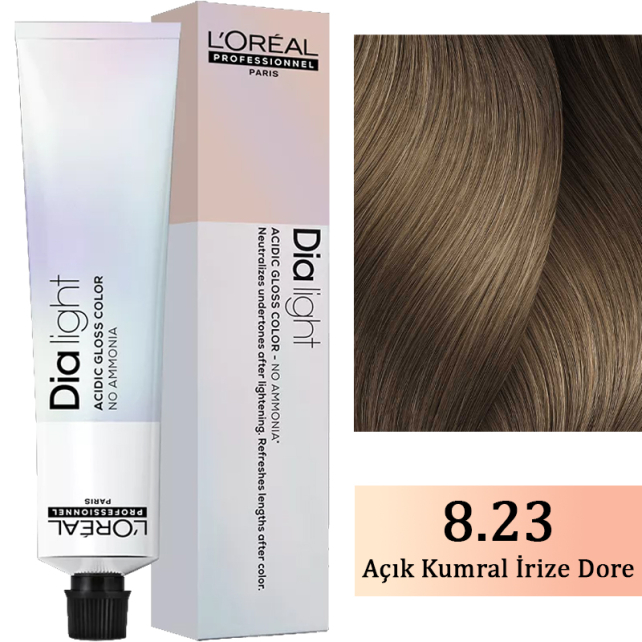 Loreal Professionnel Dia Light - Amonyaksız Saç Boyası No: 8.23 Açık Kumral İrize Dore 50ml - 1