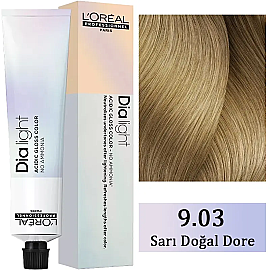 Loreal Professionnel Dia Light - Amonyaksız Saç Boyası No: 9.03 Sarı Doğal Dore 50ml - Loreal Professionnel