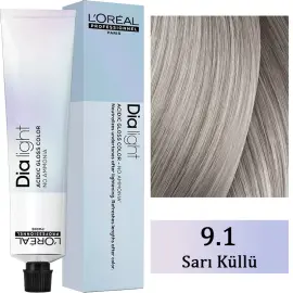 Loreal Professionnel Dia Light - Amonyaksız Saç Boyası No: 9.1 Sarı Küllü 50ml - Loreal Professionnel