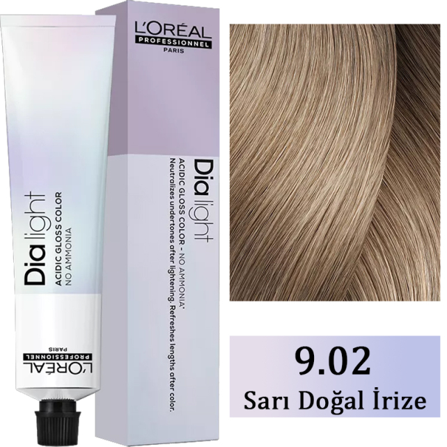 Loreal Professionnel Dia Light - Amonyaksız Saç Boyası No: 9.02 Sarı Doğal İrize 50ml - 1