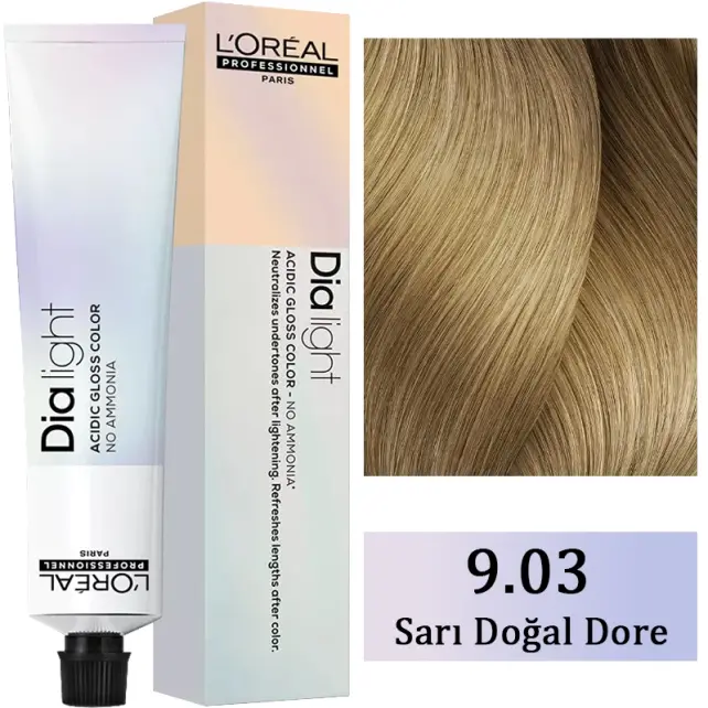 Loreal Professionnel Dia Light - Amonyaksız Saç Boyası No: 9.03 Sarı Doğal Dore 50ml - 1