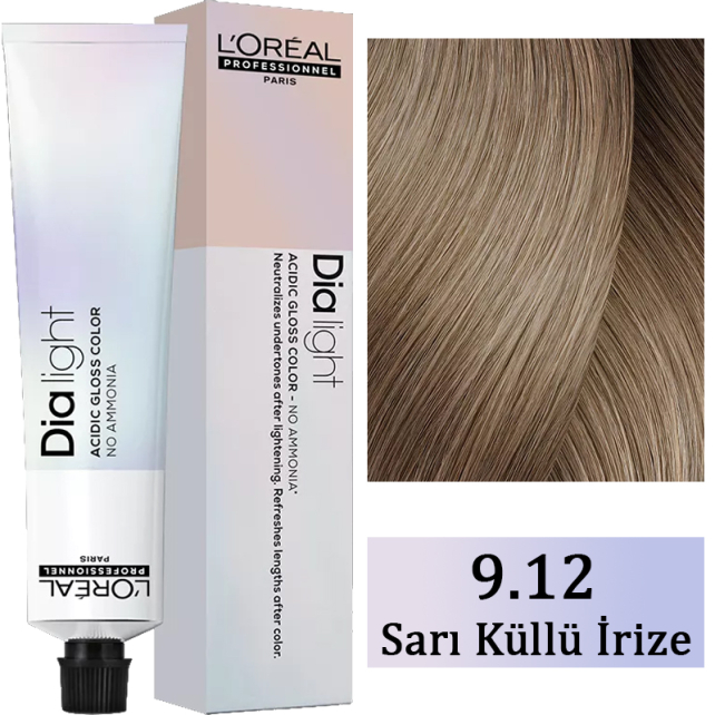 Loreal Professionnel Dia Light - Amonyaksız Saç Boyası No: 9.12 Sarı Küllü İrize 50ml - 1
