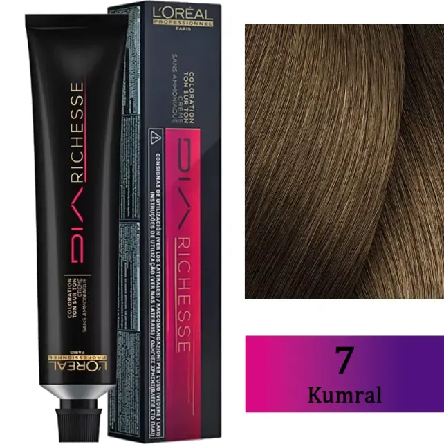 Loreal Professionnel Dia Richesse - Amonyaksız Saç Boyası No: 7 Kumral 50ml - 1