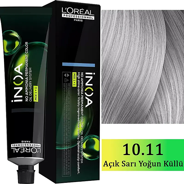 Loreal Professionnel Inoa - Amonyaksız Saç Boyası No: 10.11 Açık Sarı Yoğun Küllü 60g - 1