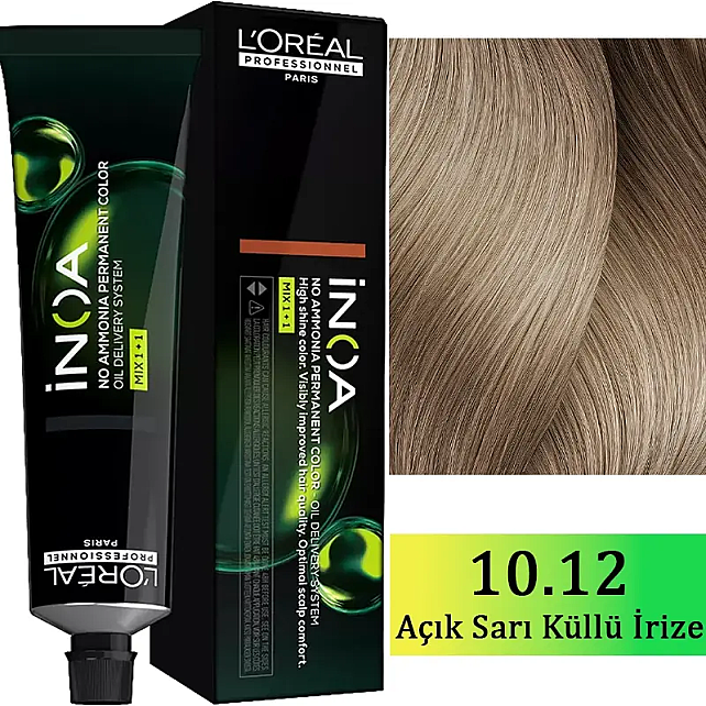 Loreal Professionnel Inoa - Amonyaksız Saç Boyası No: 10.12 Açık Sarı Küllü İrize 60g - 1