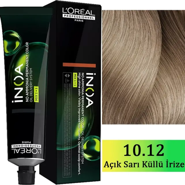 Loreal Professionnel Inoa - Amonyaksız Saç Boyası No: 10.12 Açık Sarı Küllü İrize 60g - 1