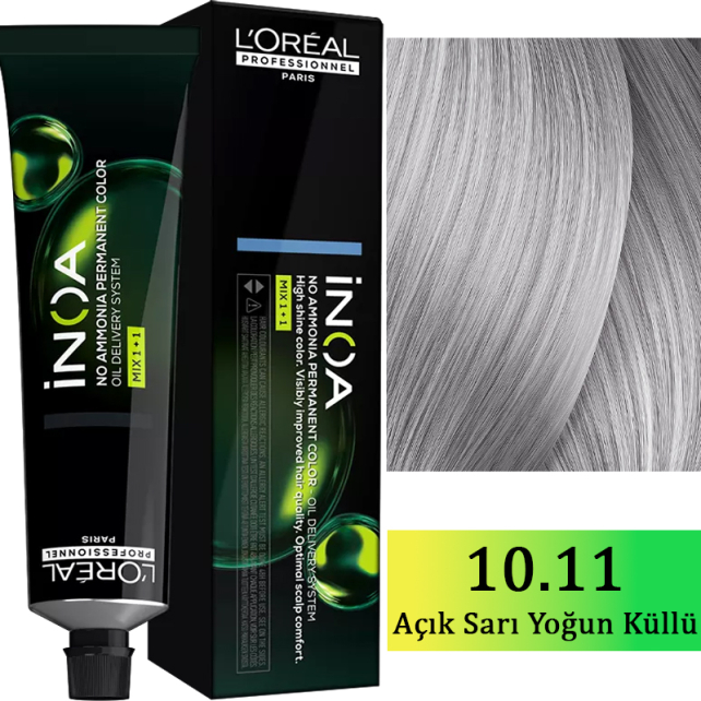 Loreal Professionnel Inoa - Amonyaksız Saç Boyası No: 10.11 Açık Sarı Yoğun Küllü 60g - 1