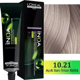 Loreal Professionnel Inoa - Amonyaksız Saç Boyası No: 10.21 Açık Sarı İrize Küllü 60g - 1