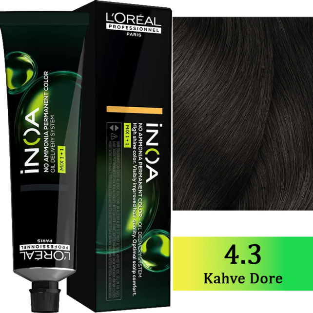 Loreal Professionnel Inoa - Amonyaksız Saç Boyası No: 4.3 Kahve Dore 60g - 1