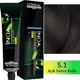 Loreal Professionnel Inoa - Amonyaksız Saç Boyası No: 5.1 Açık Kahve Küllü 60g - Loreal Professionnel