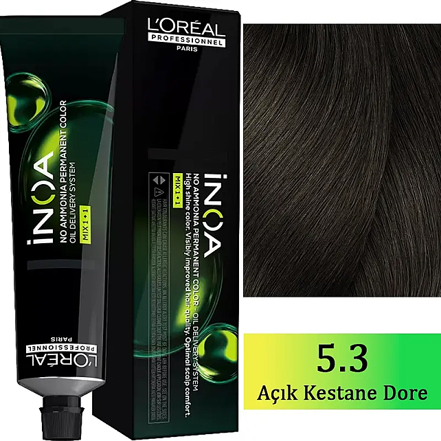 Loreal Professionnel Inoa - Amonyaksız Saç Boyası No: 5.3 Açık Kestane Dore 60g - 1
